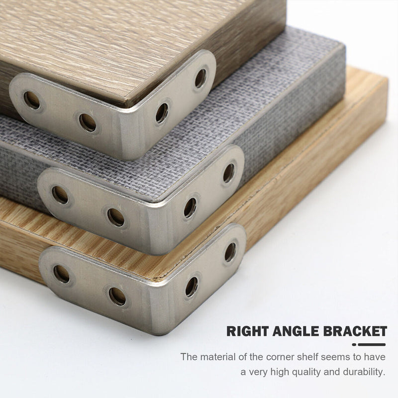 20 Pack Corner Bracket Stainless Steel Right Angle Brackets with 80pcs Scre