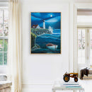 5D DIY Diamond Painting Full Round Drill Seaside Lighthouse Wall Decor Crafts