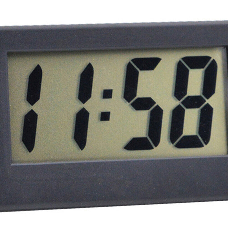 Mini LCD Digital Electronic Desktop Time Clocks Silent Desk Clocks (Black)