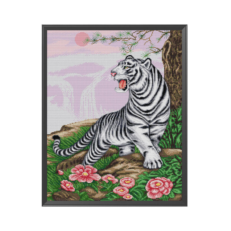 14CT Full Cross Stitch Animal Stamped DIY Embroidery Kits Handmade Cotton Cra