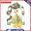 Partial Cross Stitch 14CT Rose Gate Counted Embroidery DIY Needlework Kits Craft