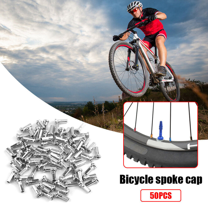 50pcs Metal Nipples for 14G 2mm Spokes MTB Mountain Bike Bicycle Cycling Pa