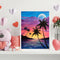 Frameless Oil Paint By Numbers DIY Beach Sunset Picture Craft Kit for Bedroom