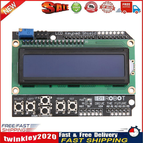 LCD 1602 Display Keypad Shield Module for Arduino Expansion Board Newly