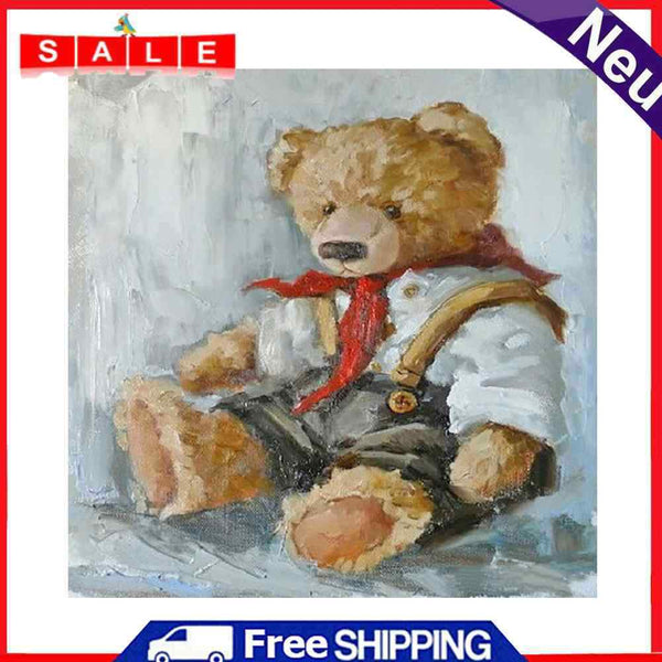 5D DIY Full Drill Round Shape Bear Rhinestone Diamond Drawing Home Decoration