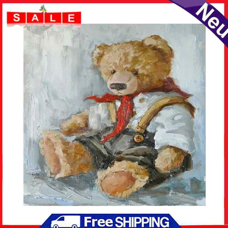 5D DIY Full Drill Round Shape Bear Rhinestone Diamond Drawing Home Decoration