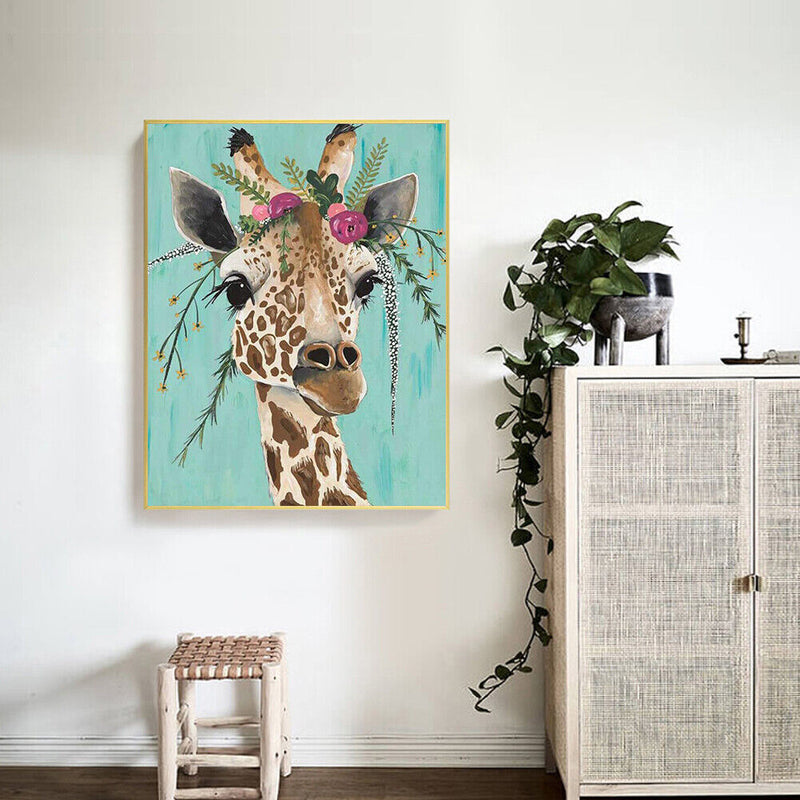 Flower Giraffe Oil Paint By Numbers DIY Handpainted on Canvas Home Decorati