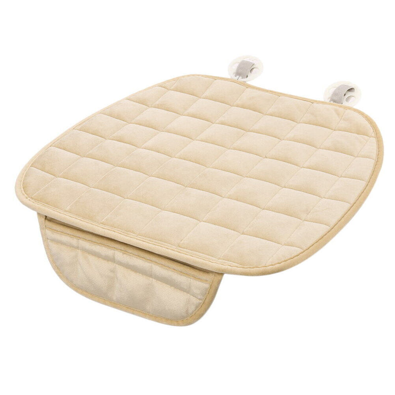 Non Slip Car Seat Cover Warm Plush Seat Protector Mat Pad Cushion (Beige) Newly
