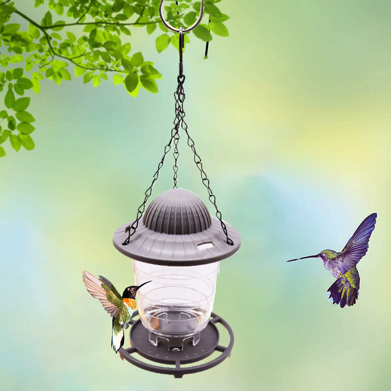 Hummingbird Feeder Foldable Hanging Bird Feeder Tray Garden Decor (Grey)