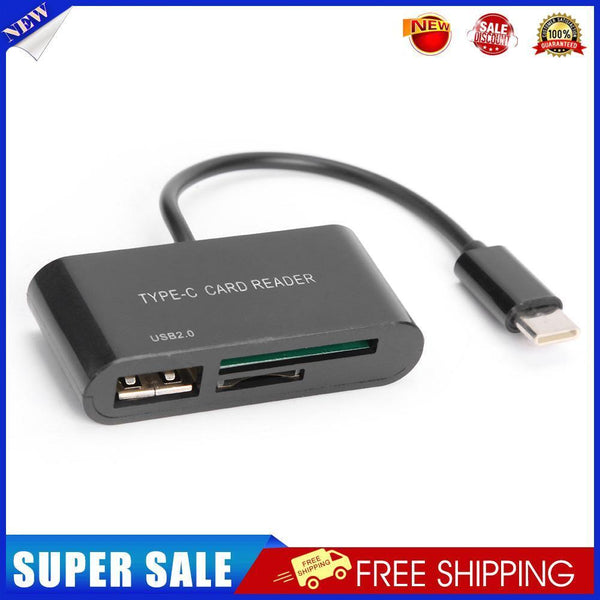 3 in 1 Type C to USB 2.0 TF Memory Card Reader OTG Hub Adapter for Macbook