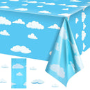 Blue Sky Cloud Tablecloth Pool Beach Birthday Party Disposable Table Covers