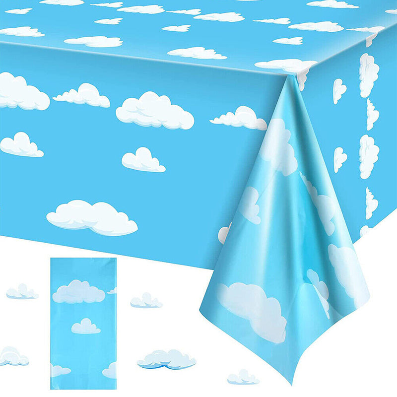 Blue Sky Cloud Tablecloth Pool Beach Birthday Party Disposable Table Covers