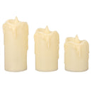 3Pcs Flameless Flickering Weeping LED Candles Pillar Battery Power Home Decor