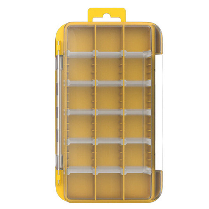 2 Layer Fishing Hook Lures Bait Box Waterproof Fishing Tackle Case (Yellow)