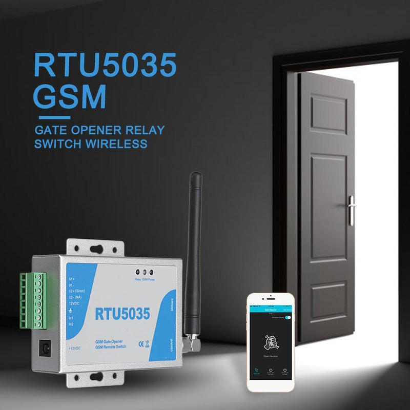 RTU5035 GSM Gate Opener Relay Switch Wireless Remote Control with Antenna