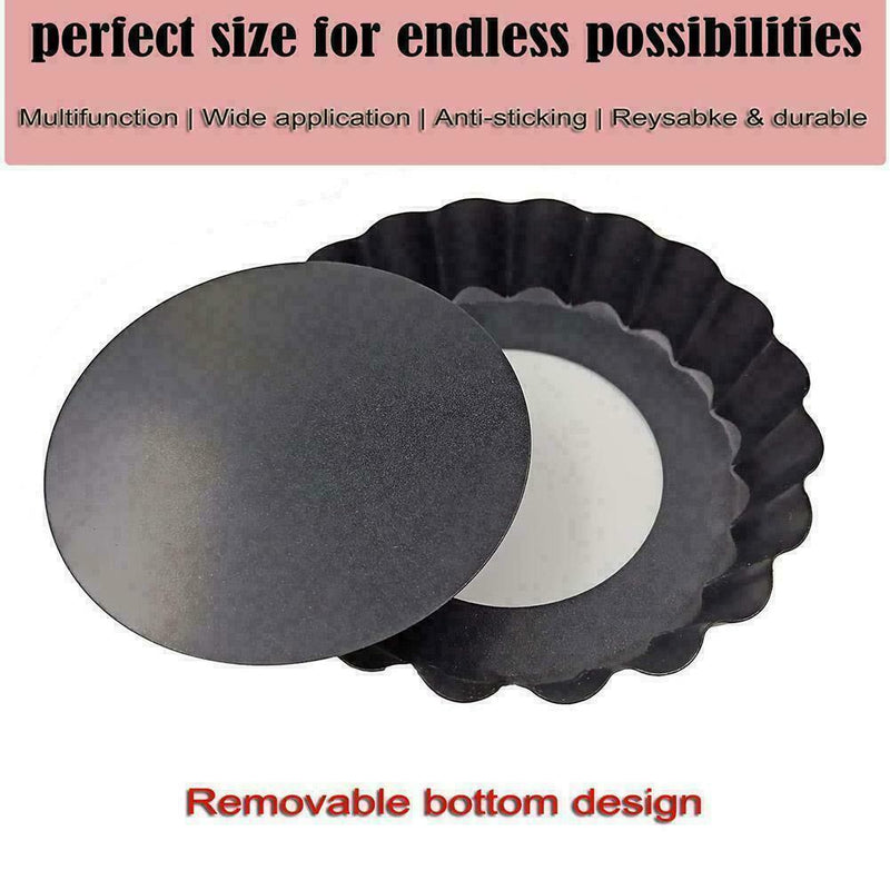 4" Pie Cake Tart Removable Non-Stick Bottom Baking Pan Cooking Pastry Mold C1J5