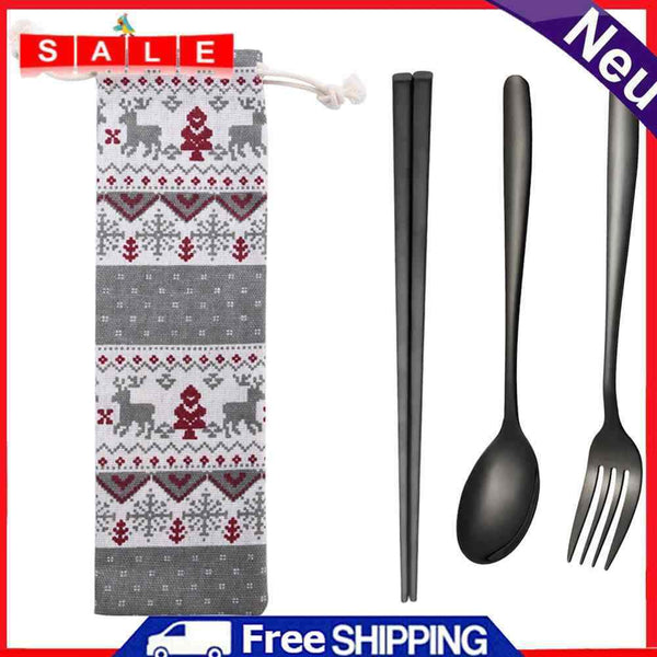 Portable Stainless Steel Tableware Set Chopsticks Spoon Student Travel Cutlery