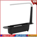 Telescopic Sink Drain Racks Organizer Soap Basket Kitchen Storage (Black)