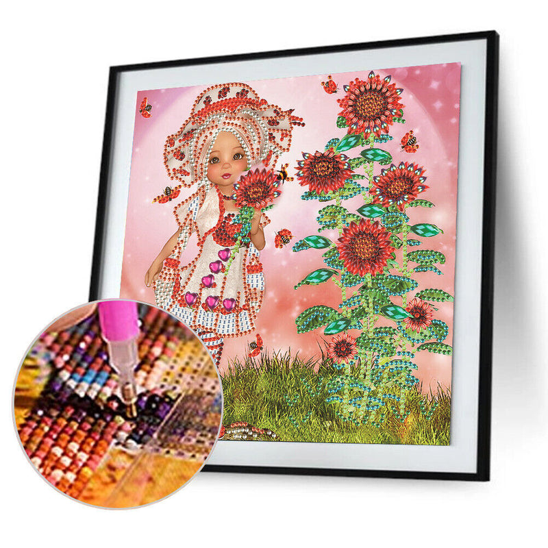 Diamond Painting Cartoon Girl Partial Special Drill Rhinestone Kit (EP002) Newly