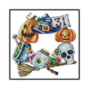 Partial Cross Stitch DIY 14CT Counted Halloween Imp Wall Artwork Craft Kits