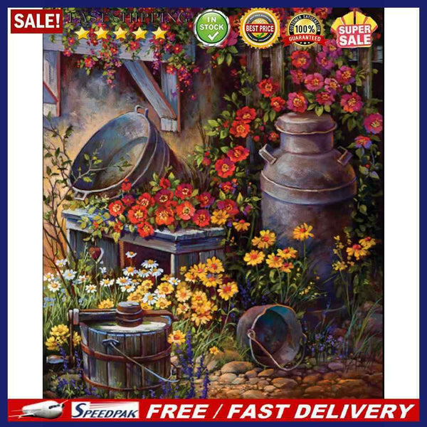Yard Corner Oil Paint By Numbers DIY Acrylic Painting on Canvas Wall Art Pict