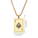 A Red Peach Ladies Men's Spades Card Necklace Titanium Steel Poker Pendant