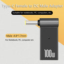 PD PC Power Charger Adapter USB Type-C Female to DC Male Plug (4.8x1.7mm)
