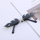 Trending Eyewear Rimless Wave Sun Glasses Fashion Sunglasses Fire Flame