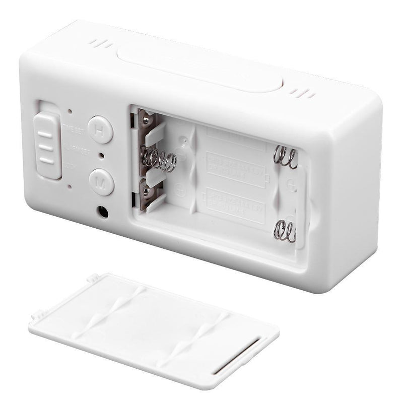 LED Digital Alarm Clock with USB Port Snooze Table Electronic Clock (White)