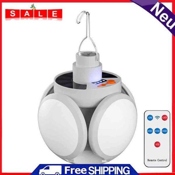 Solar Powered Remote Control LED Lanterns Hanging Emergency Camping Light Bulb