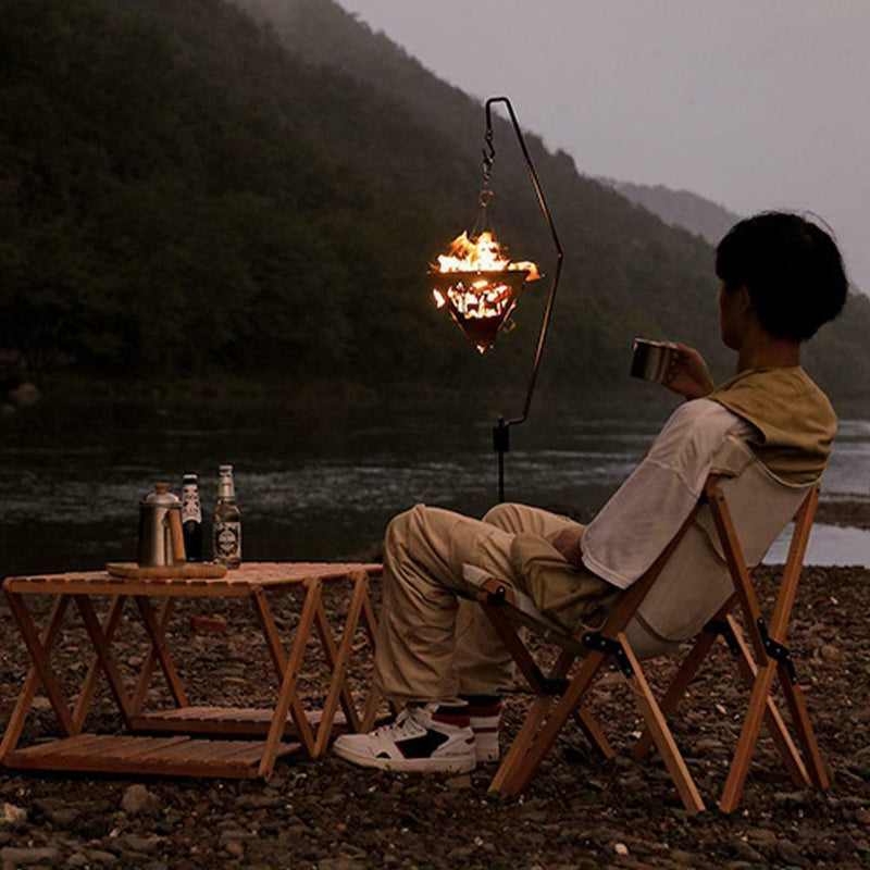 Outdoor Triangle Wood Burning Stove Portable Camp Firewood Steel U8Q6