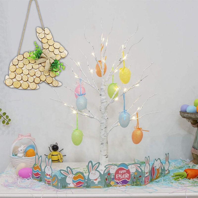 Easter Wooden Hanging Pendant Rabbit Chicken Ornament Home Decor (JM00460)