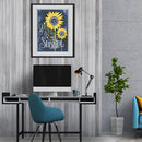 Full Round Luminous Diamond Painting Two Sunflowers Rhinestone Wall Picture Gift