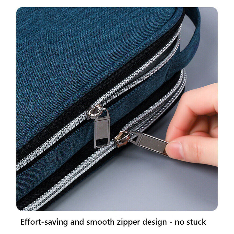 Large Capacity Pencil Case Pouch Canvas Multi-layer (6881 Sapphire Blue)