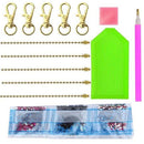 5pcs/set DIY Diamond Painting Keychain Car Hanging Pendant Women Bag Decoration