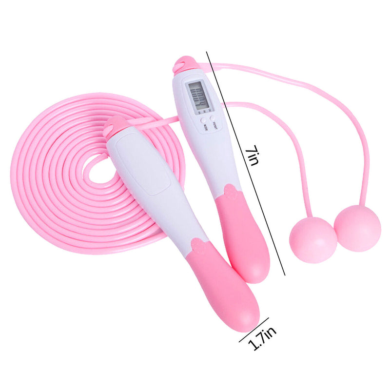 Jump Rope with Calorie Counter Fitness Cordless Corded Skipping Rope (Pink)