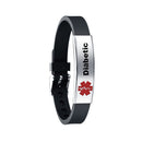 Medical Warning Alert Bracelet Epilepsy Allergy Sign Wristbands (Diabetic) Newly