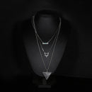 Fashion Multilayer Turquoise Western Style Feather Arrow Triangle Necklace Gift