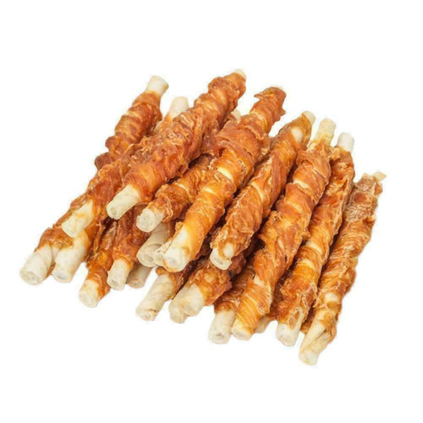 Chicken Wrapped Jerky Beef Twists - snacks, chews, rawhide treats, G2V6
