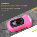 Hand Crank Solar Dynamo Torch Lamp Outdoor Emergency LED Flashlight (pink)