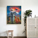 HandPainted Oil Paint Kill Time Picture Colouring Craft Veterans Salute Ban