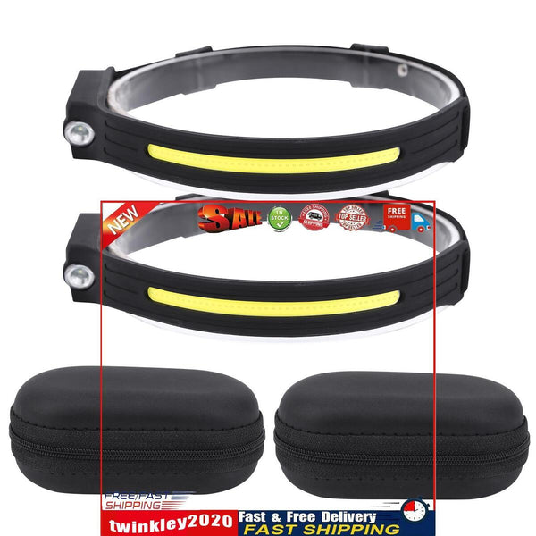 LED Headlamp Waterproof Wide Beam Headlight with Motion Sensor (2 Pack) Newly