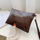 Women Alligator Leather Envelope Bag Fashion Party Evening Wristlet Bags Handbag