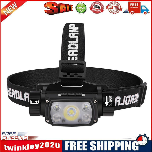 LED Sensor Headlight Type-C USB Charging with Magnet Fixed Focus Head Torch