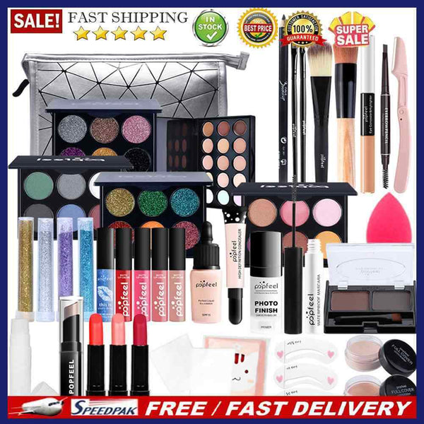 Makeup Brush Eyeshadow Palette Blush Powder Eyebrow Pen Set Cosmetics Kit Gift