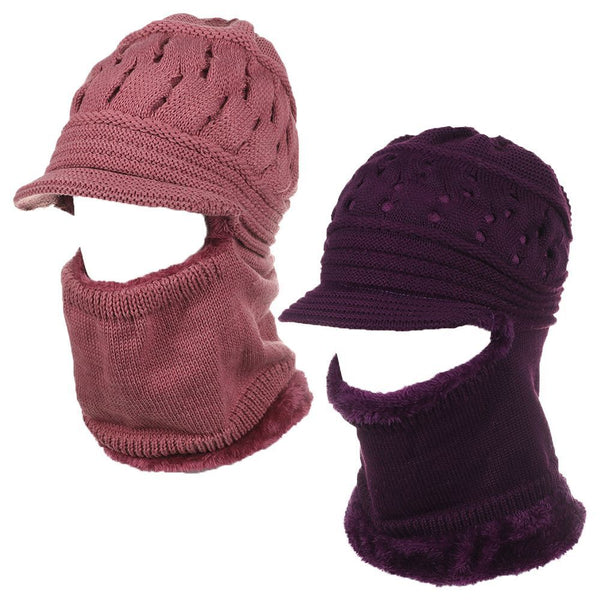 Windproof Plus Thickening Winter Hat Balaclava Beanies Scarf Cap Woolen Hat