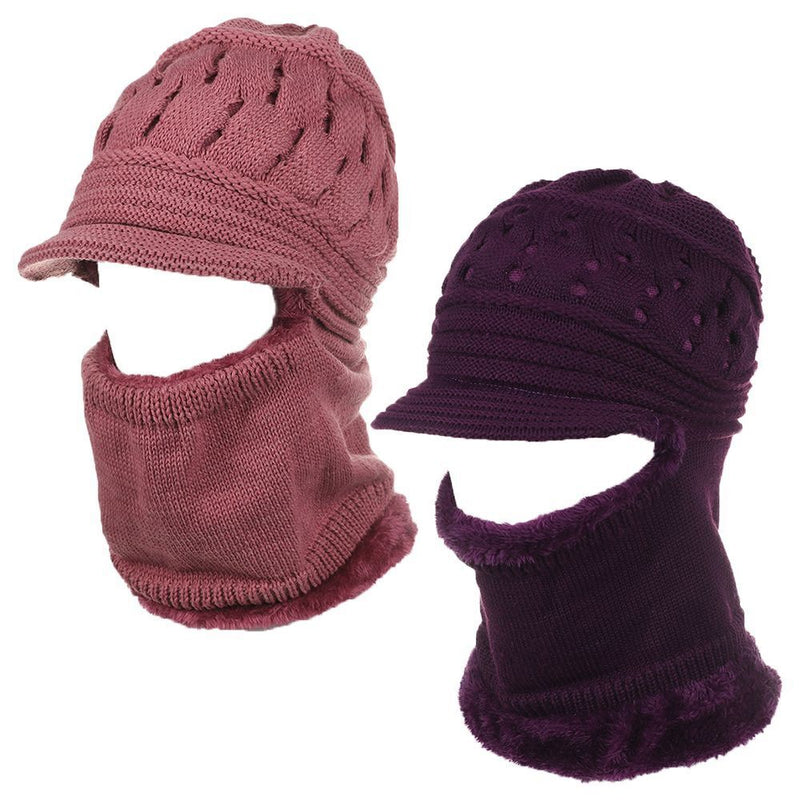 Windproof Plus Thickening Winter Hat Balaclava Beanies Scarf Cap Woolen Hat