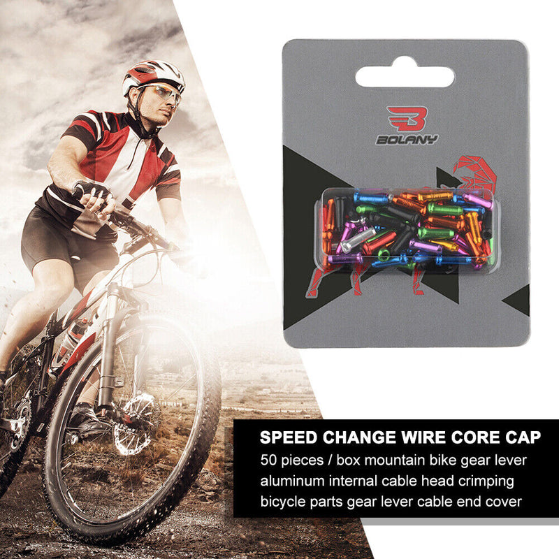 50pcs Aluminum Bike Bicycle Brake Shifter Inner Cable Wire Tips Crimps End