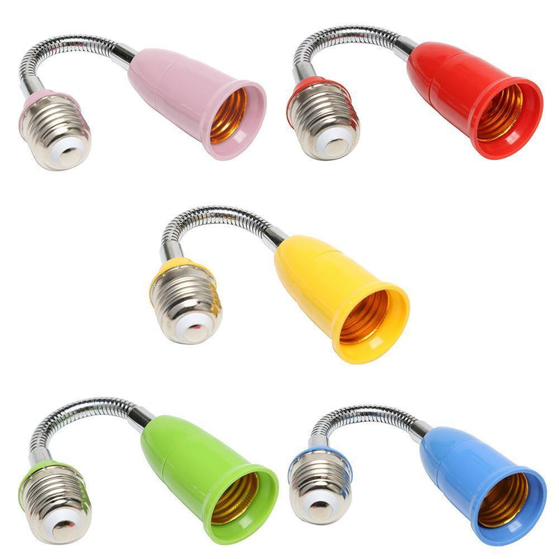 E27 LED Light Bulb Holder Universal Flexible Extension Lamp Socket (Green)