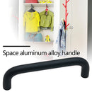 Aluminum Kitchen Door Cabinet Straight Handle Hardware (96 Holes Black) Newly